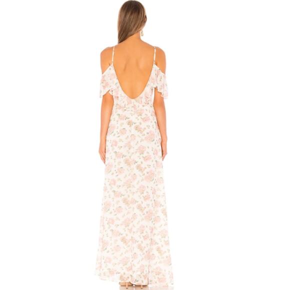 LPA Ruffle Neckline Maxi in Blush Rose Garden NWT Size Small - Picture 3 of 3